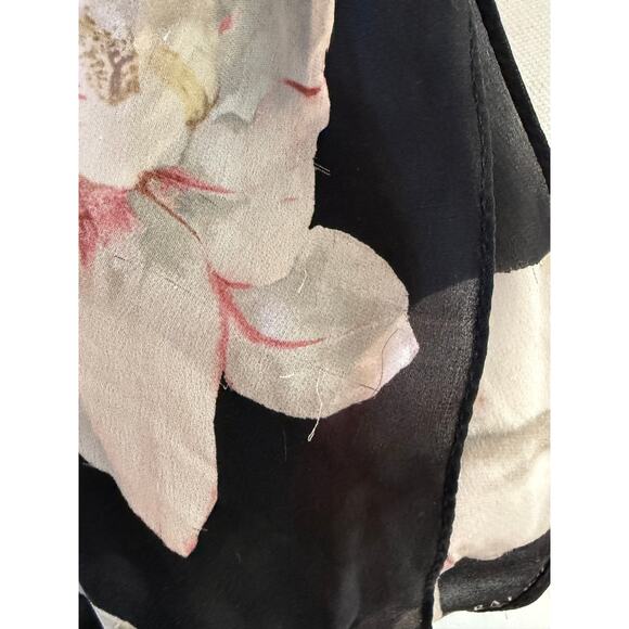 Ralph Lauren Purple Label Rectangular Silk Chiffon Scarf Classic Lilly Print - Picture 10 of 11